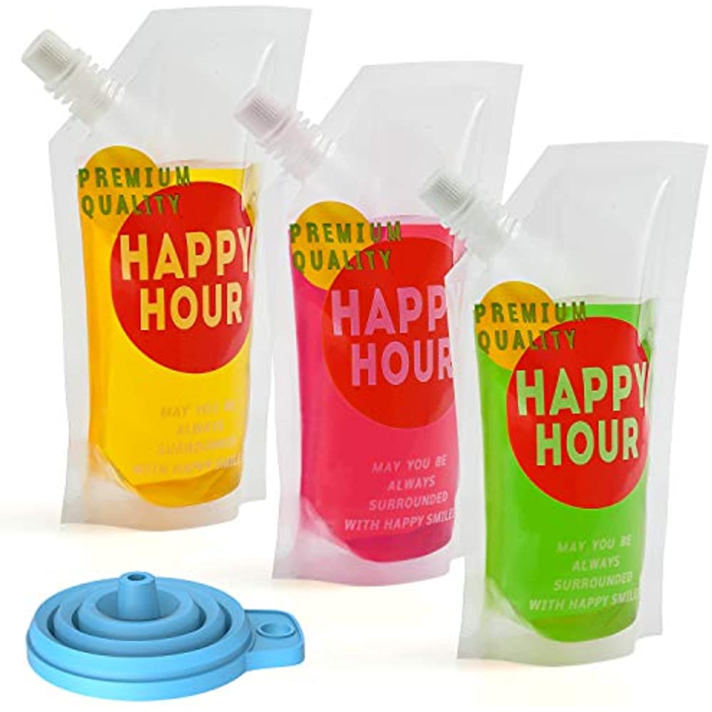 30 Pcs Drink Pouches For Adults Plastic Flask Reusable ...