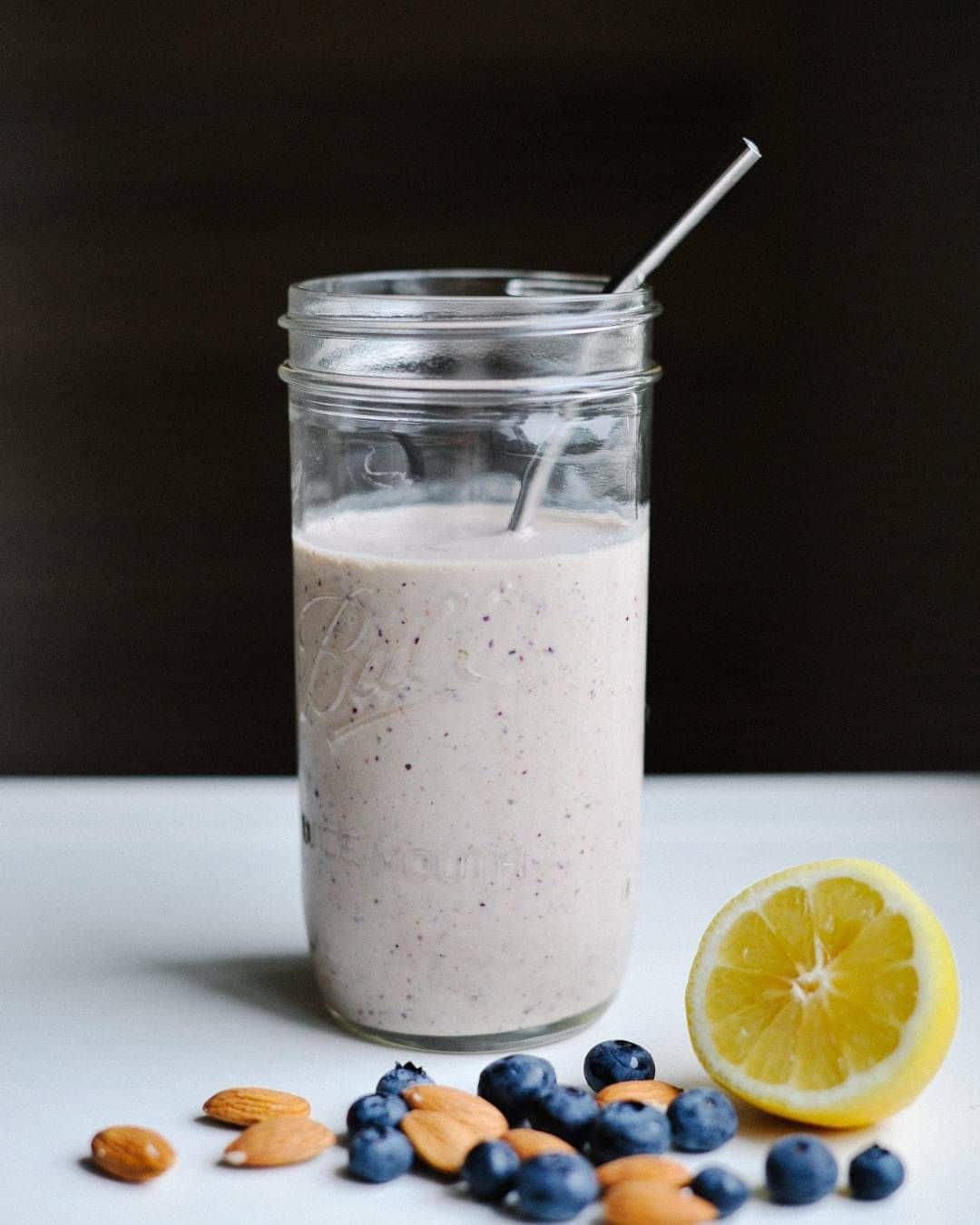 A Green Blueberry Protein Smoothie