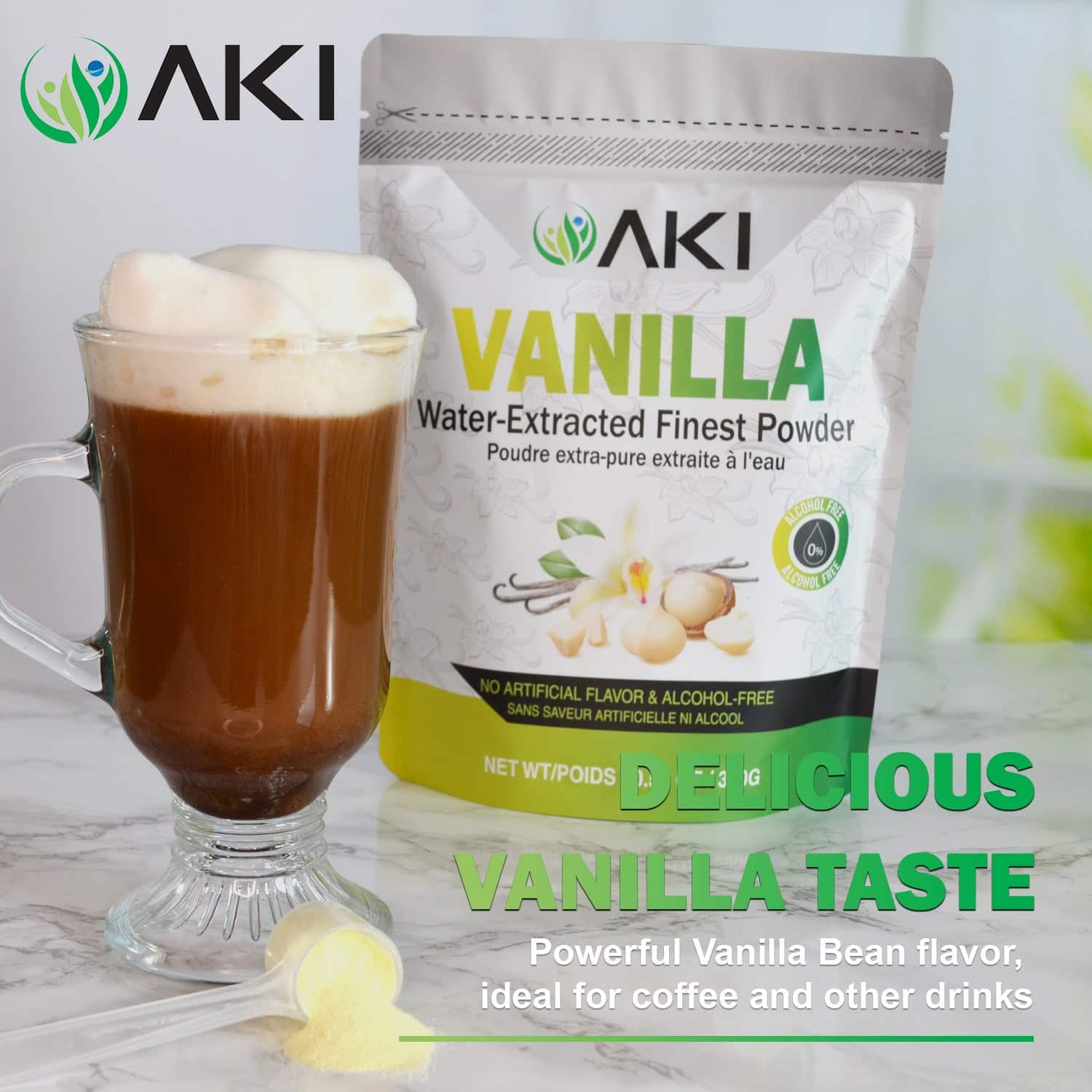 Aki Organic Fine Vanilla Powder Natural Extract From Beans Water ...