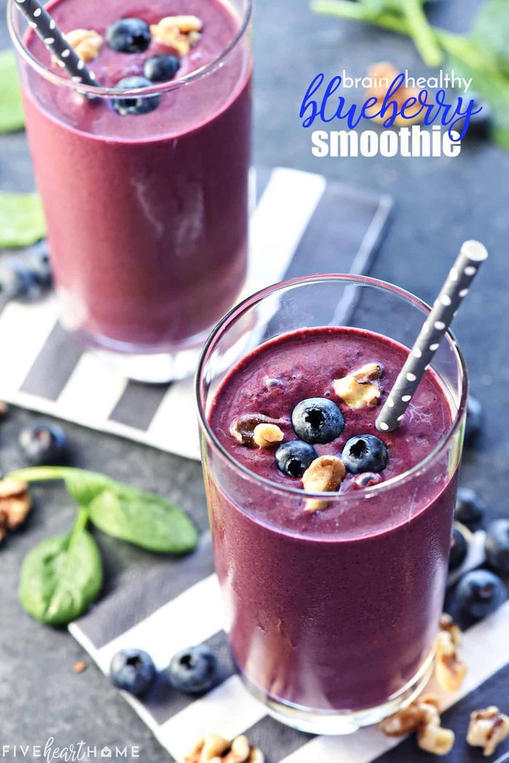 Blueberry Brain Healthy Smoothie ~ loaded with blueberries ...