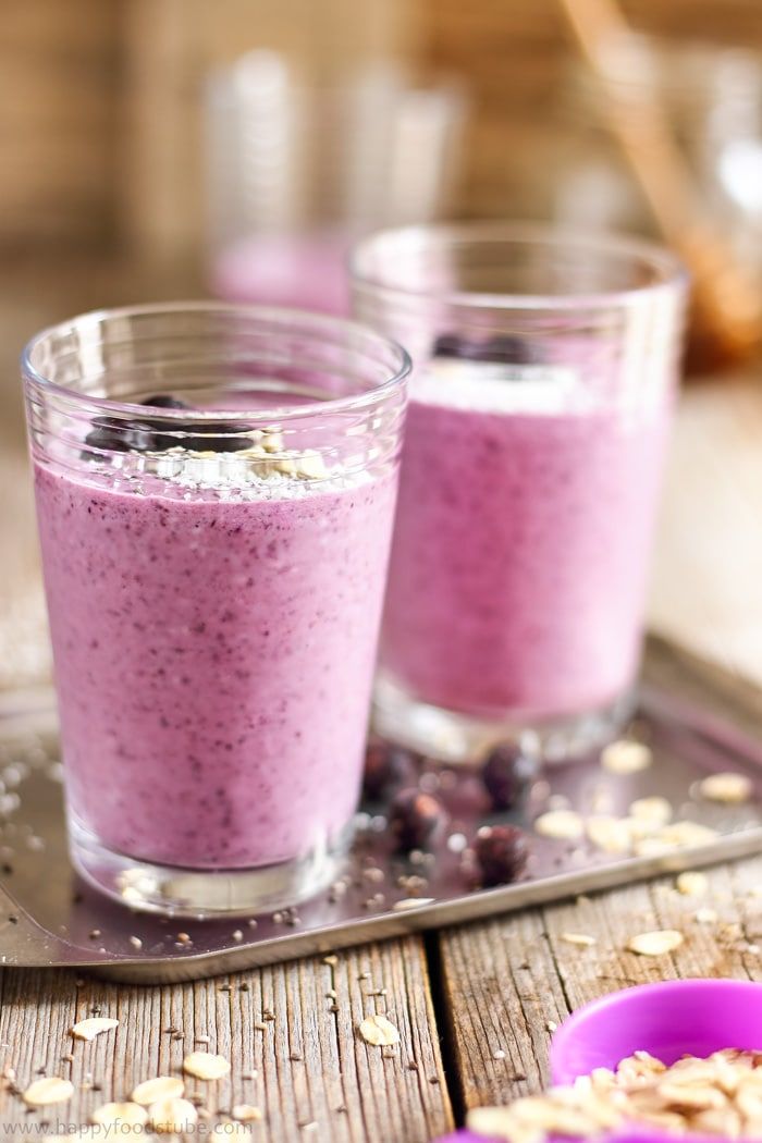 Blueberry Coconut Milk Smoothie with Oats