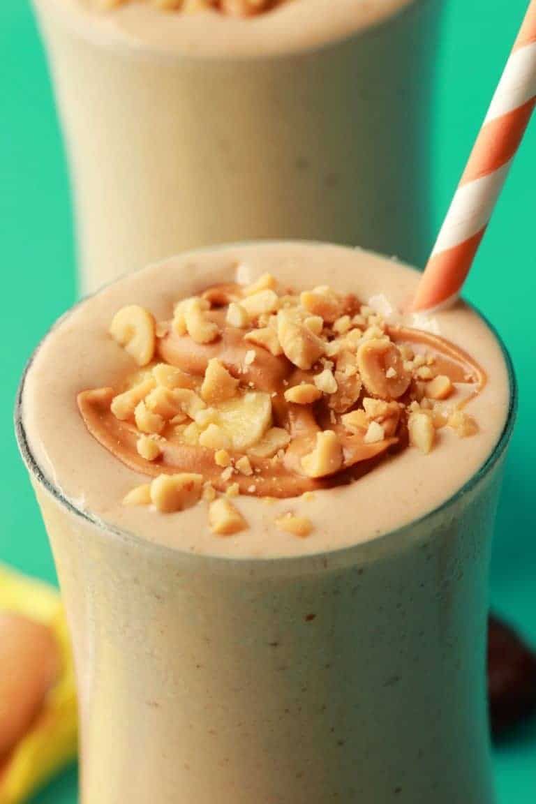 Creamy and delicious peanut butter banana smoothie. This ...