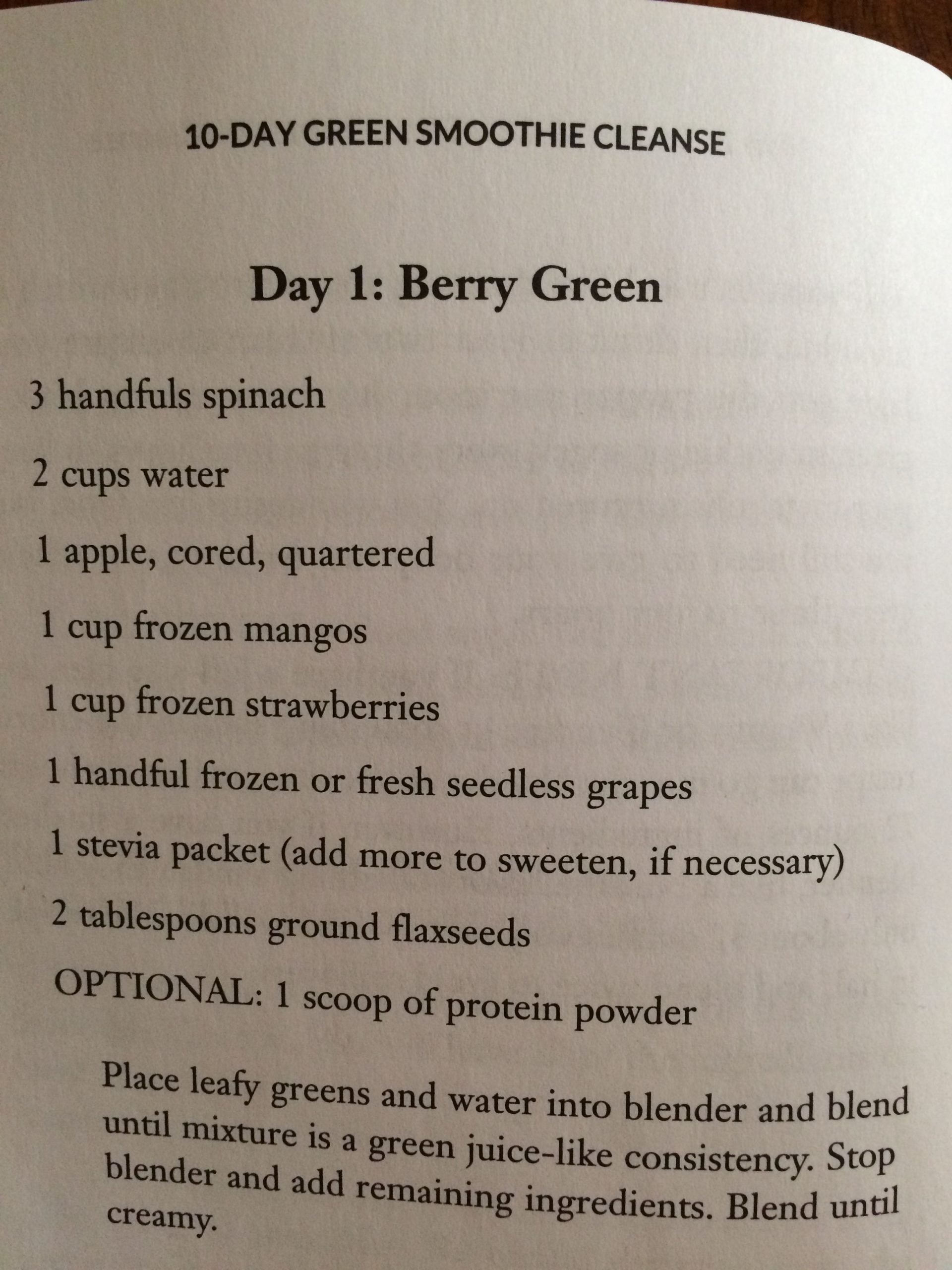Day 1 Ingredients Berry Green