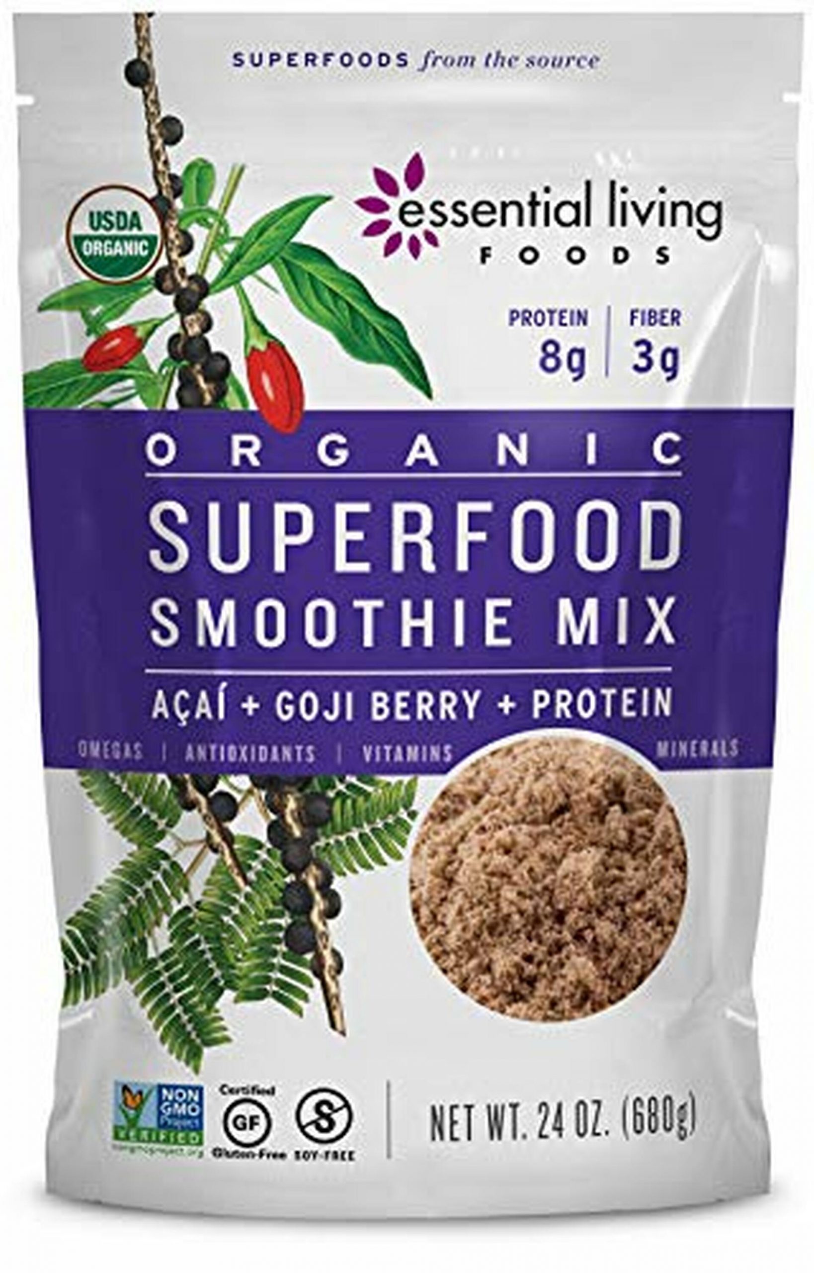 Essential Living Foods Organic Superfood Smoothie Mix 24oz ...