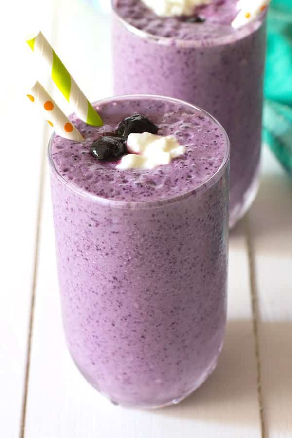 Healthy and easy blueberry smoothie without yogurt! Cottage cheese ...