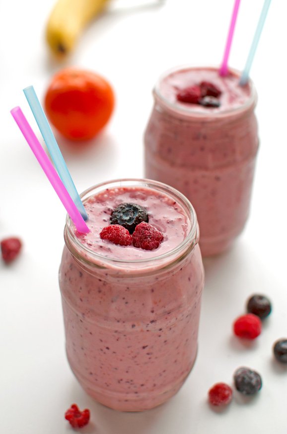 Healthy Raspberry Blueberry Smoothie