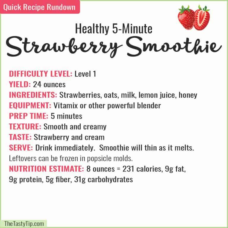 Healthy Strawberry Smoothie Recipe in 5 Minutes