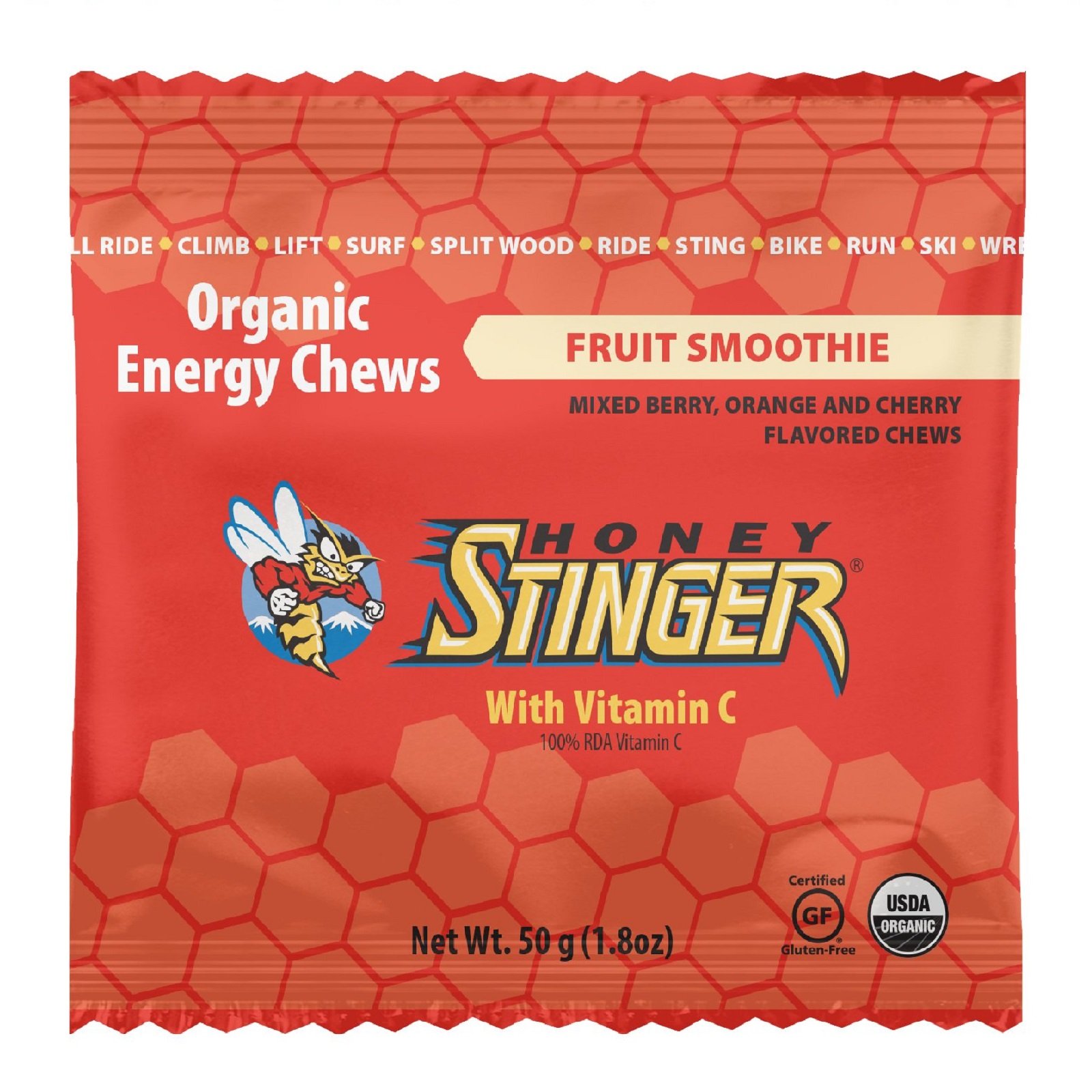 Honey Stinger 12 Packs Organic Energy Chews Fruit Smoothie 1.8oz ...