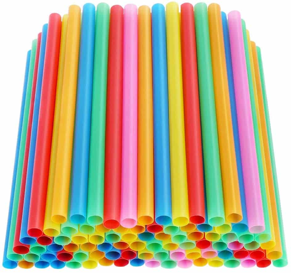 Jumbo Smoothie Straws 100pcs, Alotpower Colorful Disposable Plastic ...
