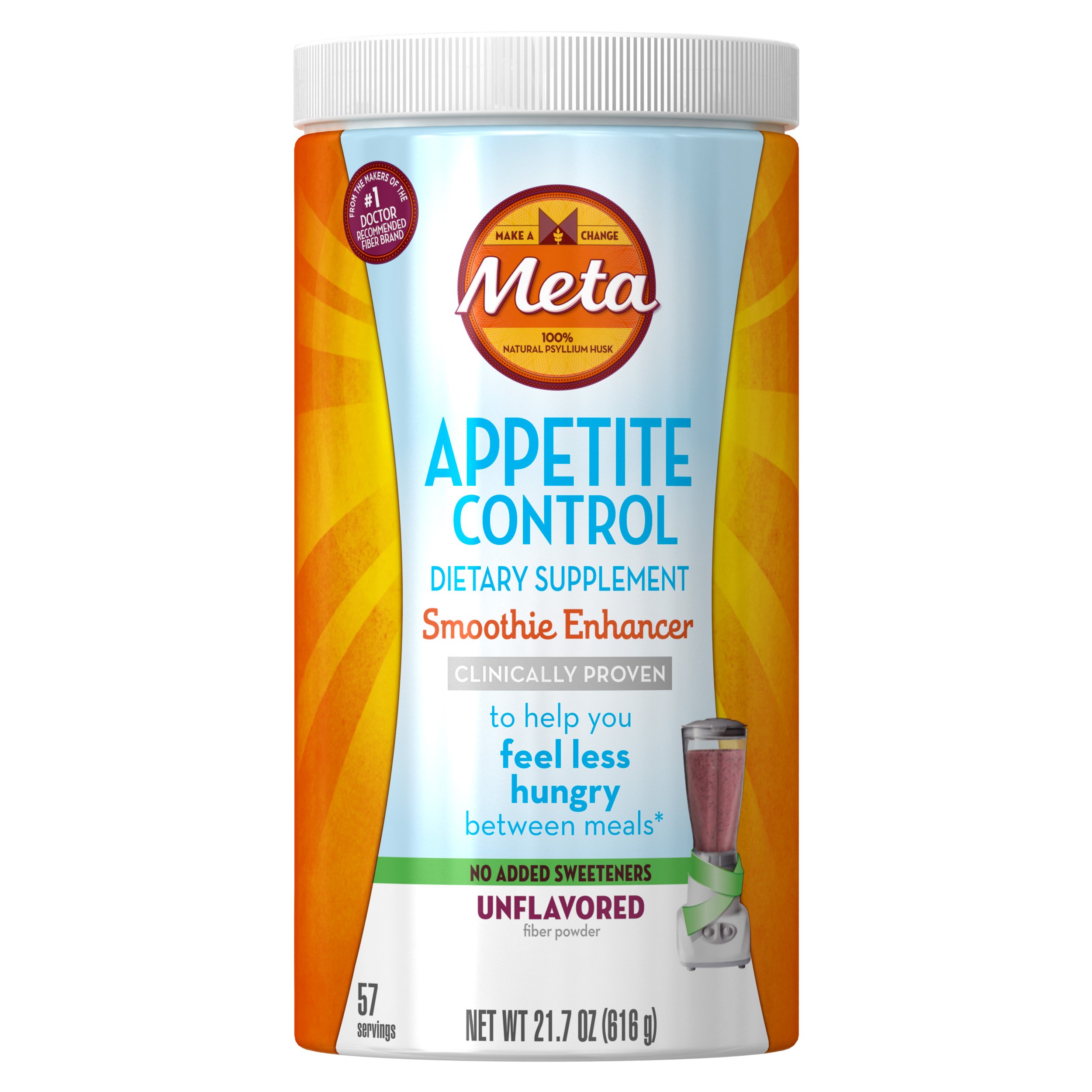 Metamucil Appetite Control Psyllium Fiber Supplement Smoothie Enhancer ...