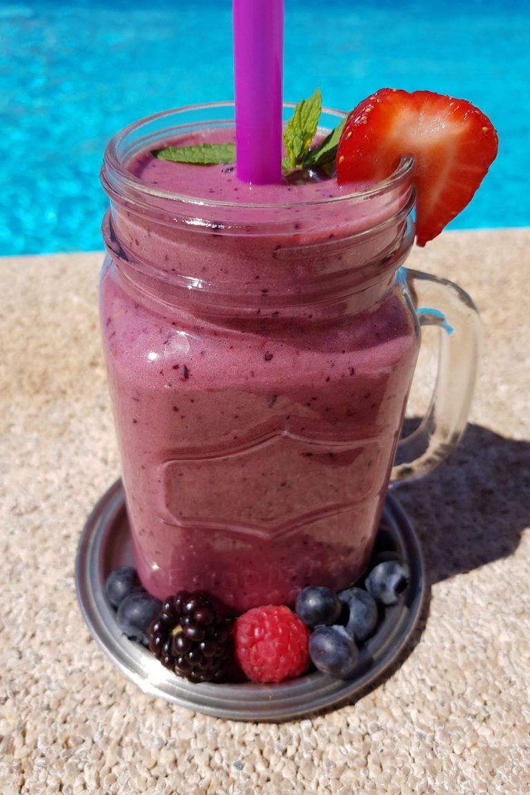 Mixed berries and almond milk smoothie