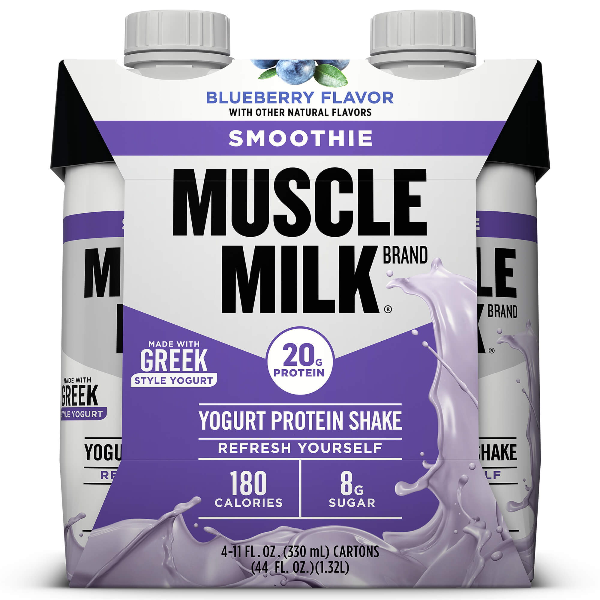 Muscle Milk Smoothie Yogurt Protein Shake, Blueberry, 20g ...