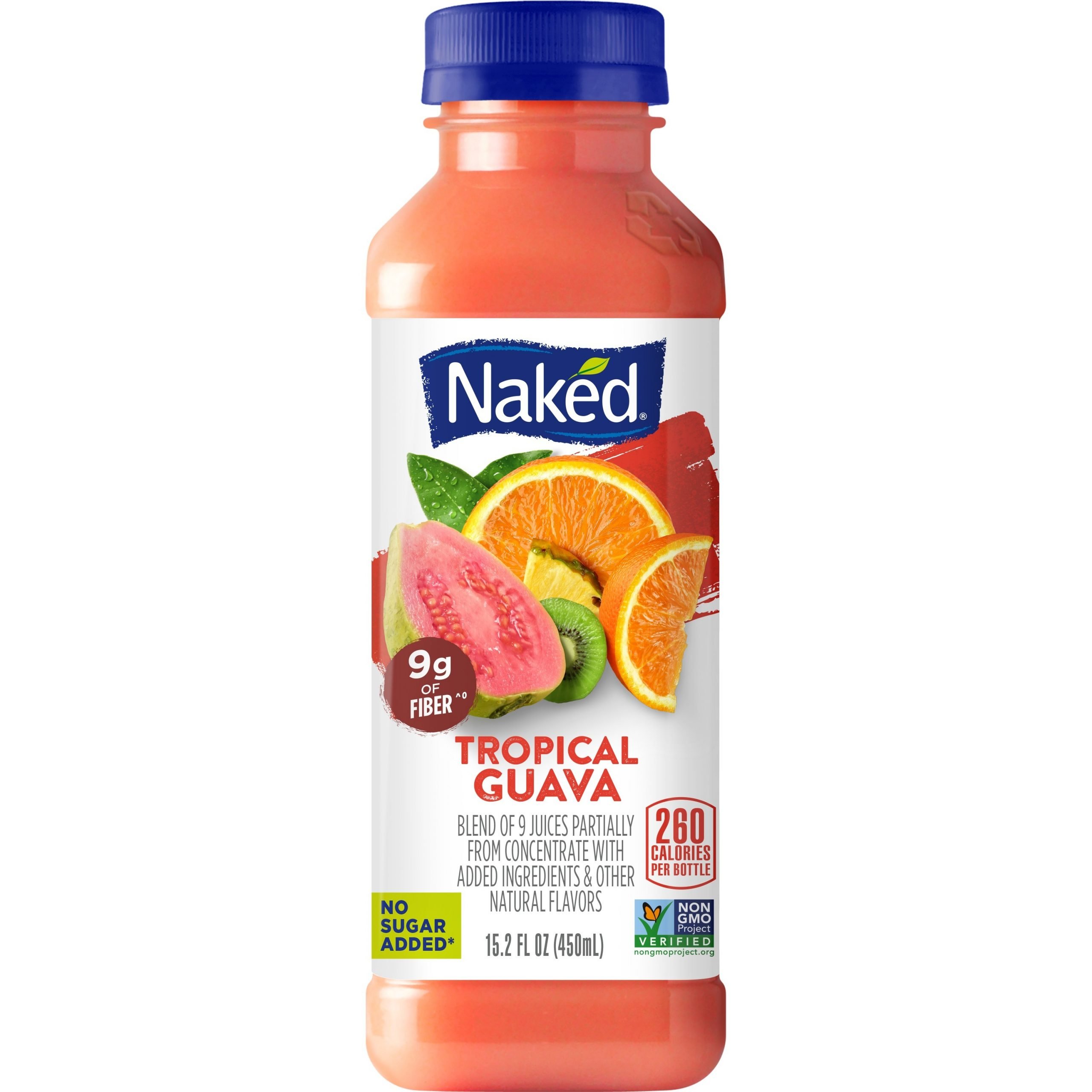 Naked Juice Fruit Smoothie, Tropical Guava, 15.2 oz Bottle ...