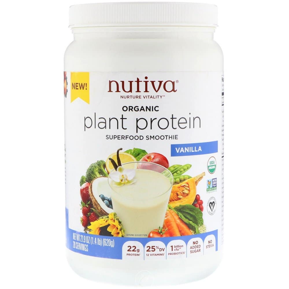 Nutiva Organic Plant Protein Superfood Smoothie, Vanilla, 1.4 Pound ...