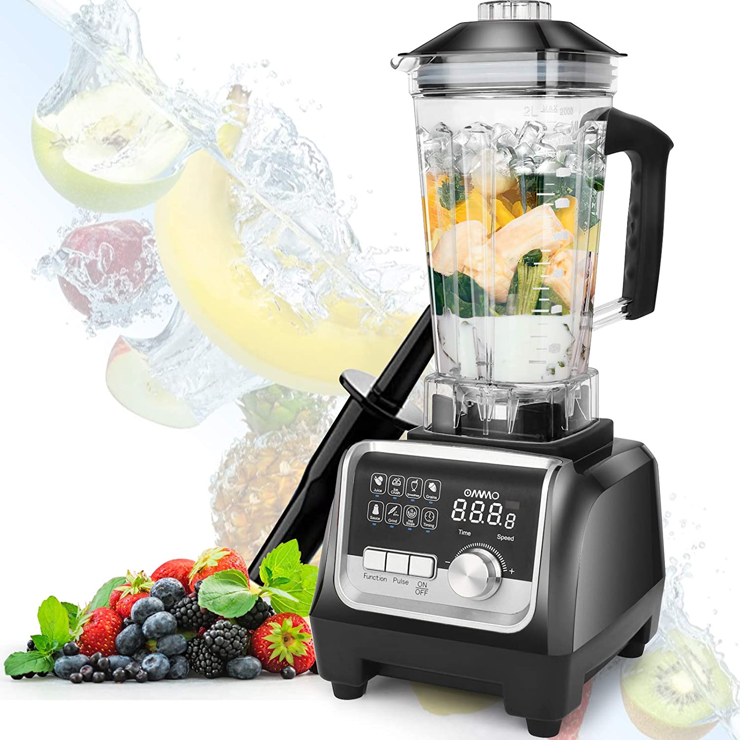 OMMO Blender 1800w, Professional Countertop Blender Smoothie Maker with ...