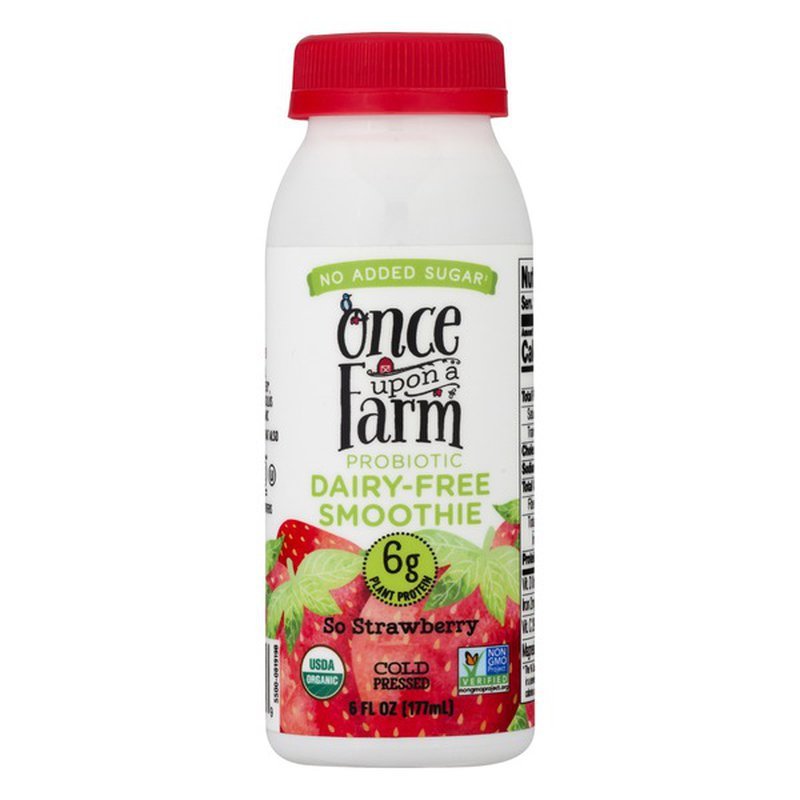Once Upon a Farm Probiotic Smoothie, So Strawberry, Dairy ...