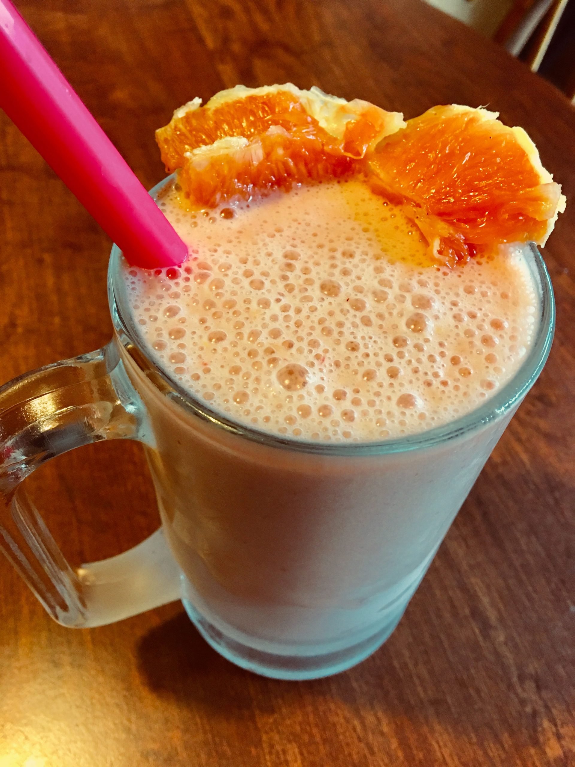 Orange,pineapple and strawberry smoothie 1 cup Silk Almond ...