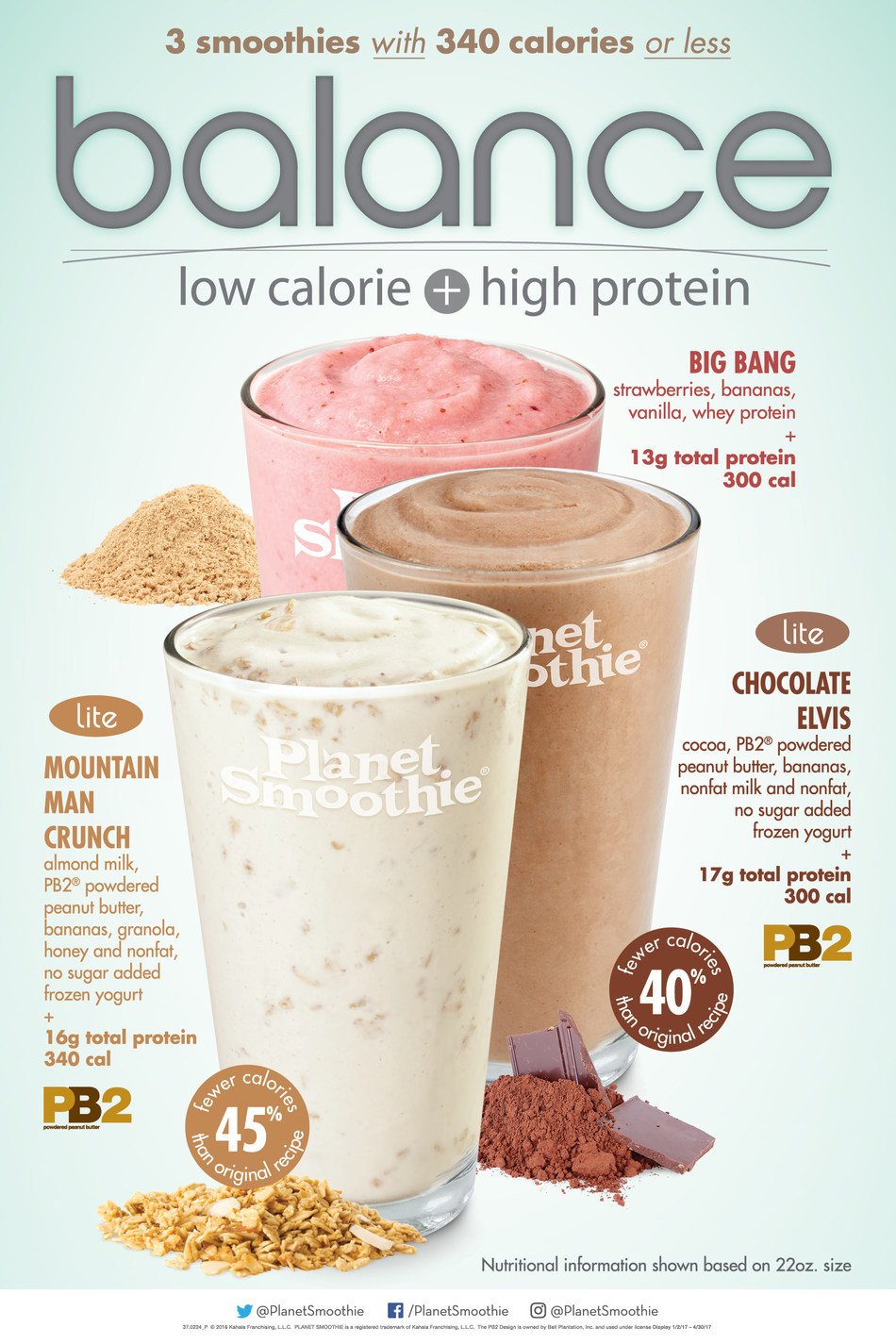 Planet Smoothie Features Three Low Calorie, High Protein Smoothies