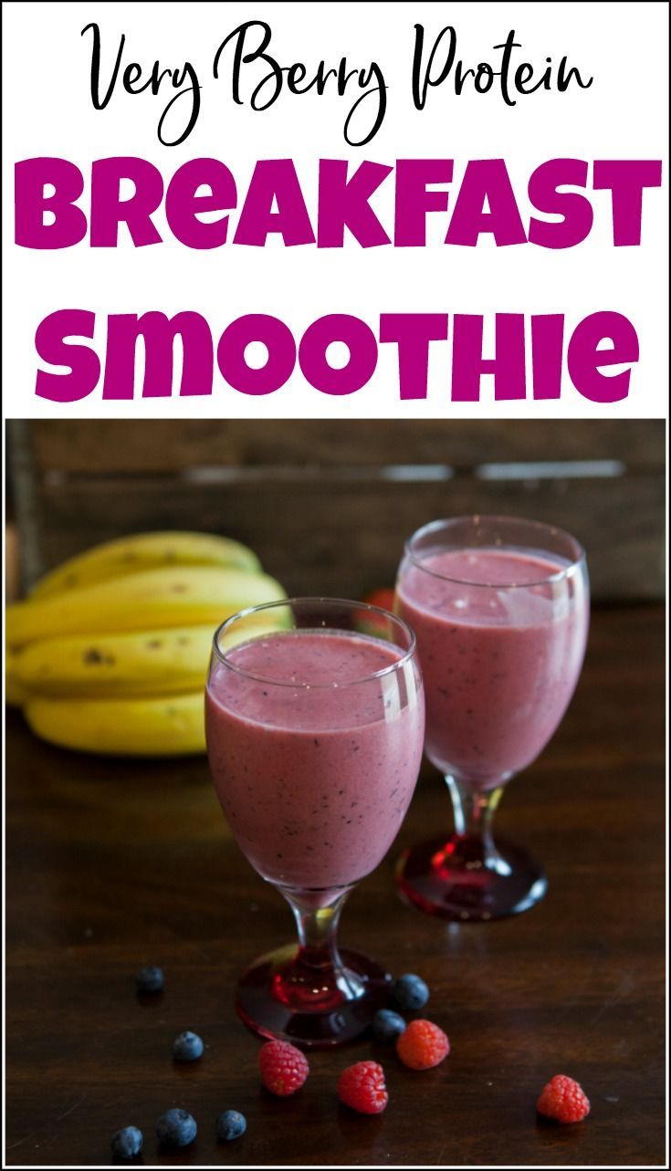 Quick &  Healthy Breakfast Berry Smoothie with Protein ...