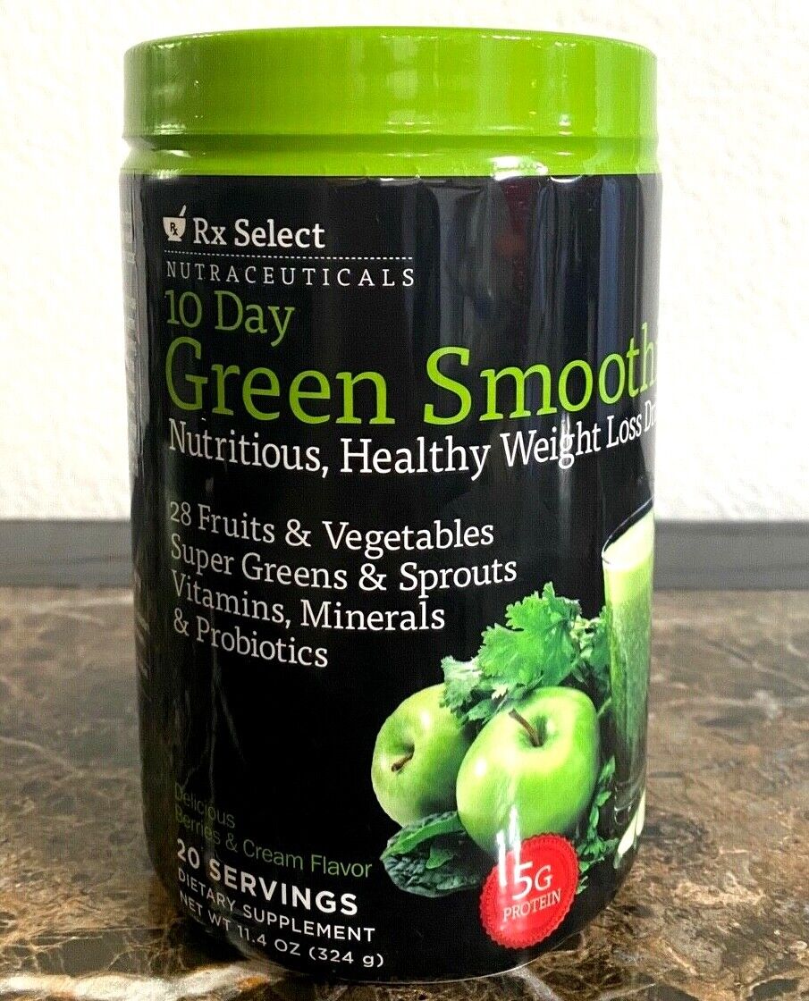 RX SELECT 10 Day Green Smoothie Drink Berries& Cream 11.4oz 20 Servings ...