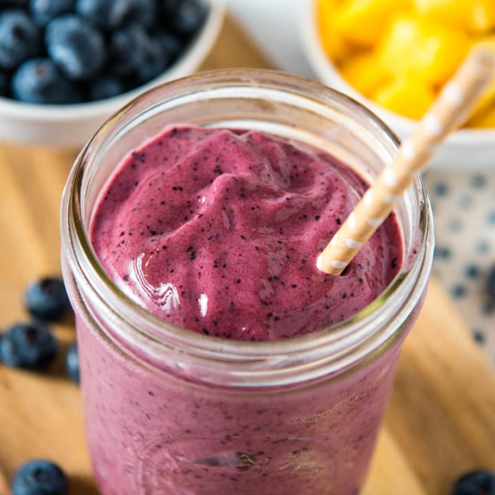 Simple and Easy Mango Blueberry Smoothie