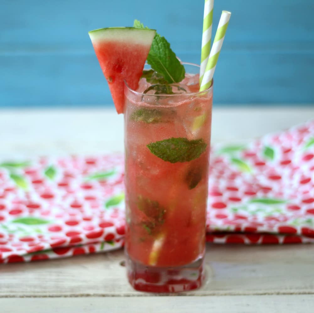 Skinny Watermelon Mojito #SundaySupper