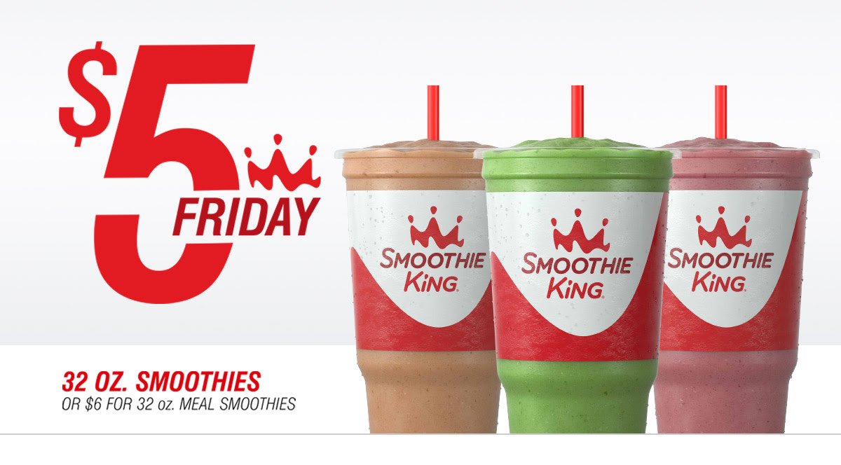 Smoothie King: $5 Fridays