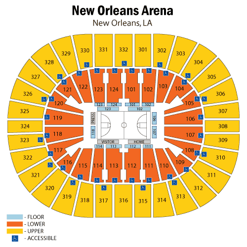 Smoothie King Center Seating Chart, Views &  Reviews