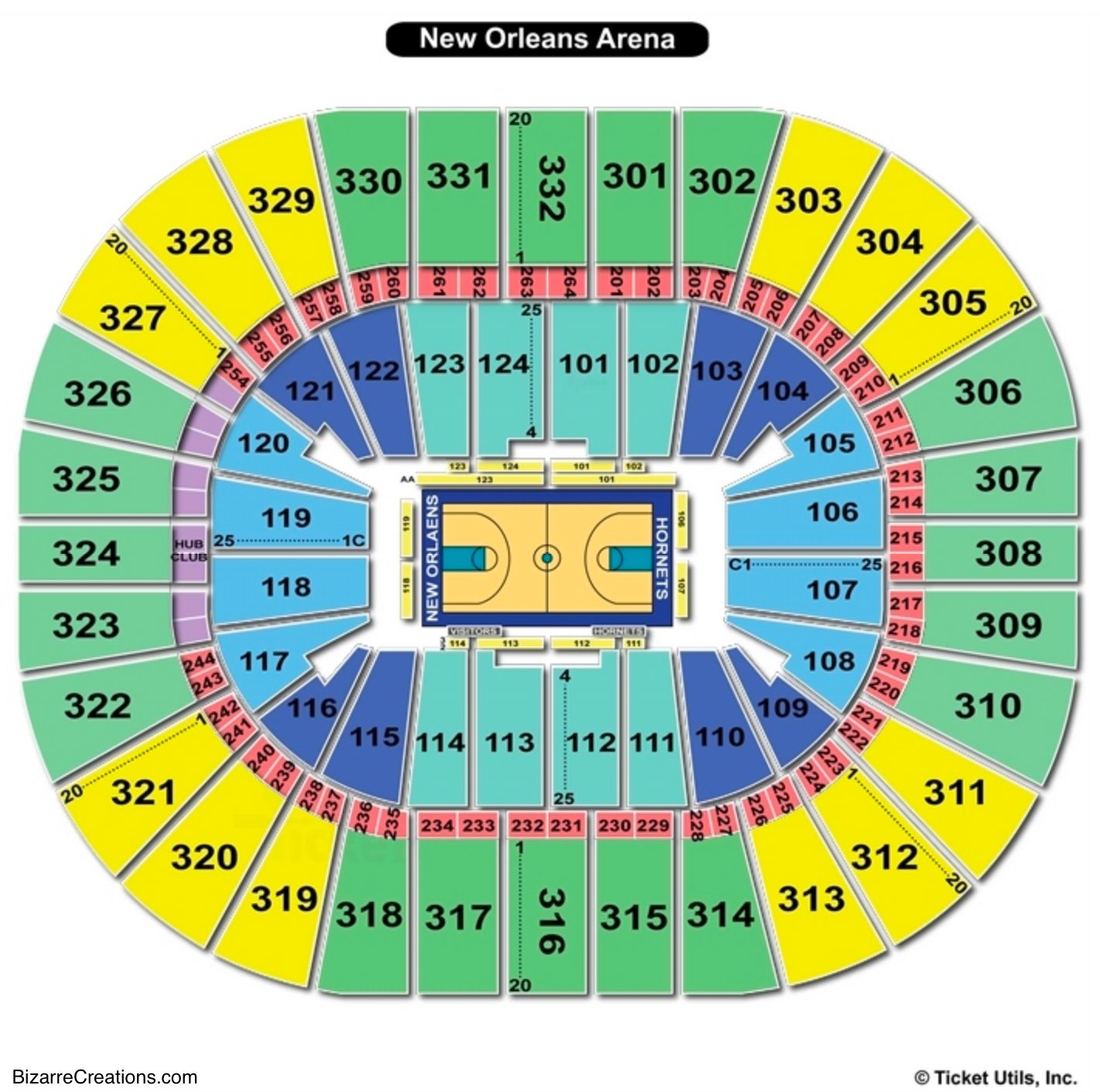 Smoothie King Center Seating Charts Views