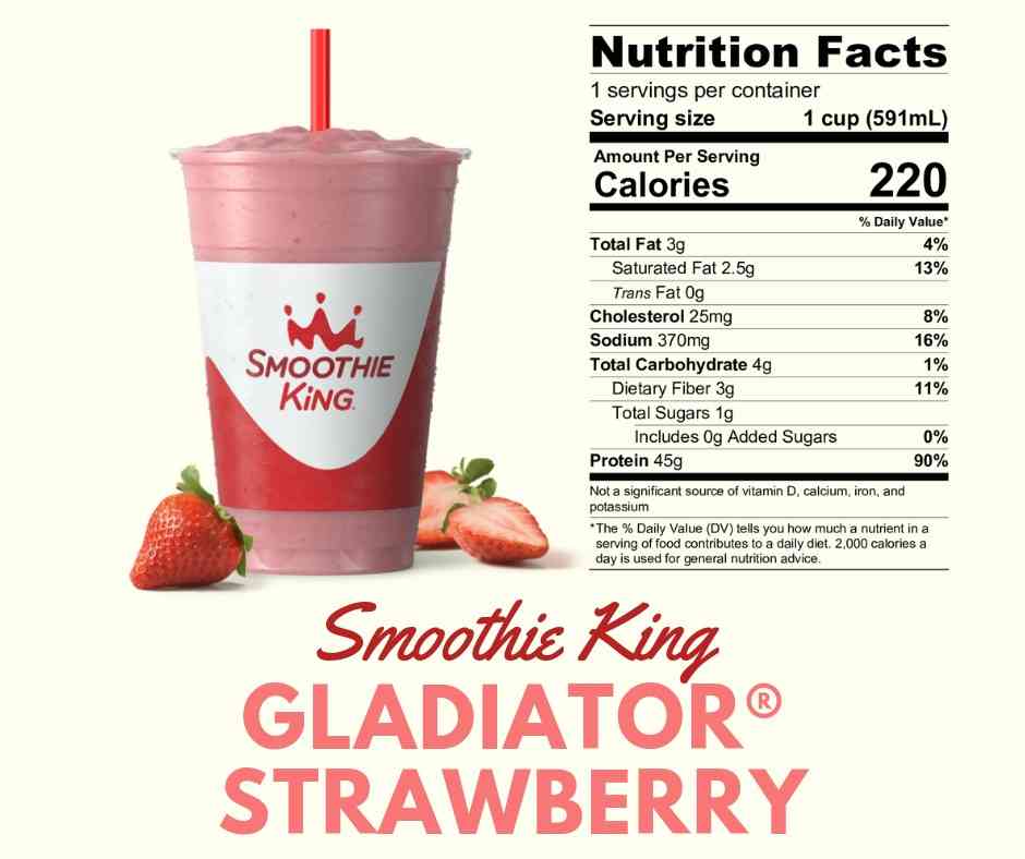 Smoothie King Gladiator Protein Powder Nutrition Facts ...