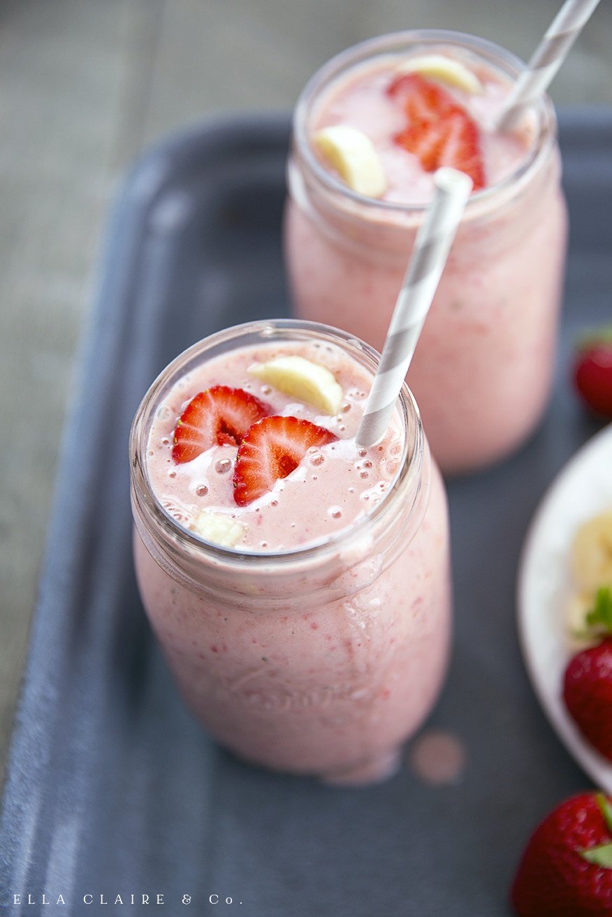 Strawberry Banana Almond Butter Smoothie