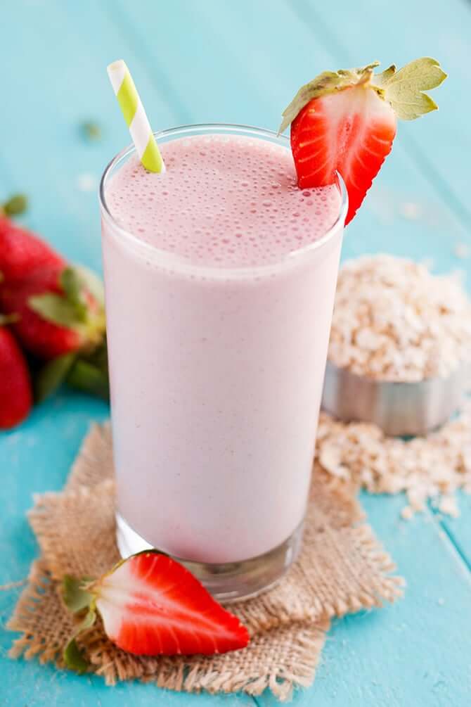 Strawberry Banana Oatmeal Protein Shake