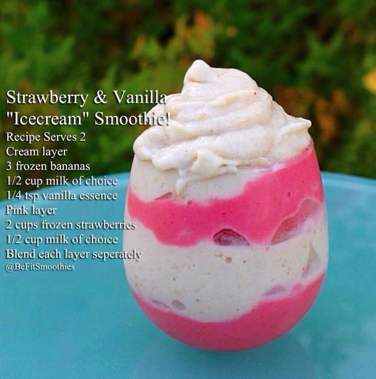 Strawberry &  Vanilla " Ice Cream"  Smoothie
