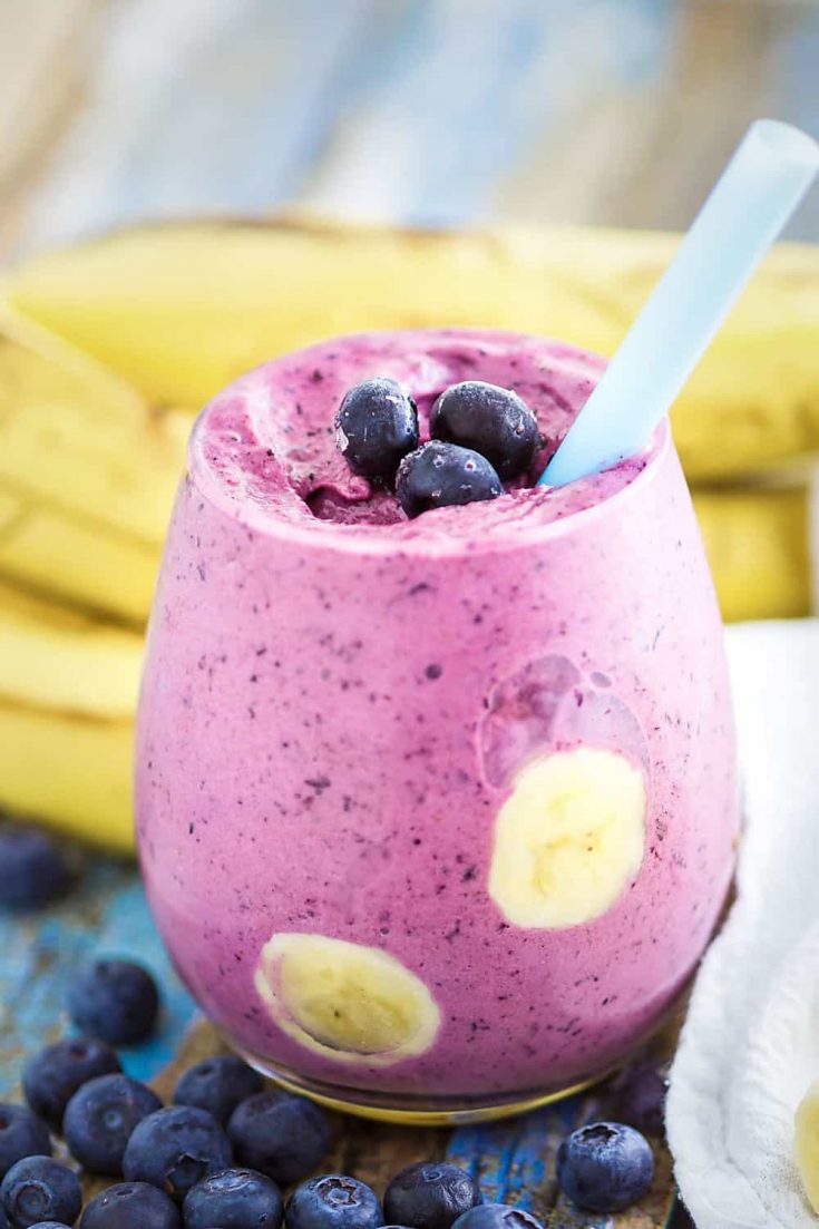 Super Thick Blueberry Banana Smoothies (Dairy Free Option ...