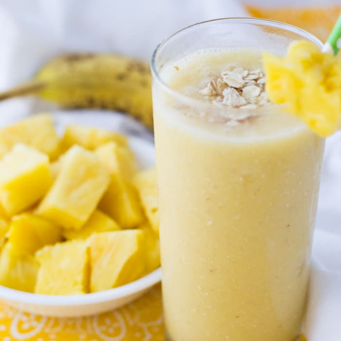 Tropical Breakfast Smoothie with Pineapple and Banana