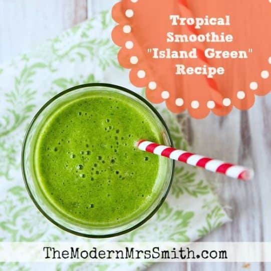 Tropical Smoothie Island Green Smoothie Recipe #detoxsmoothie