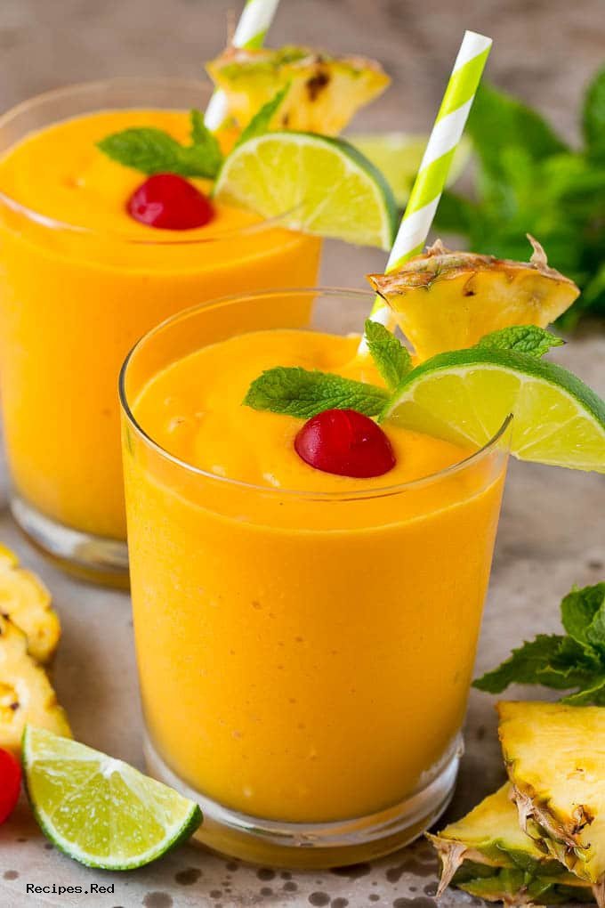 Tropical Smoothie Recipe with frozen fruit