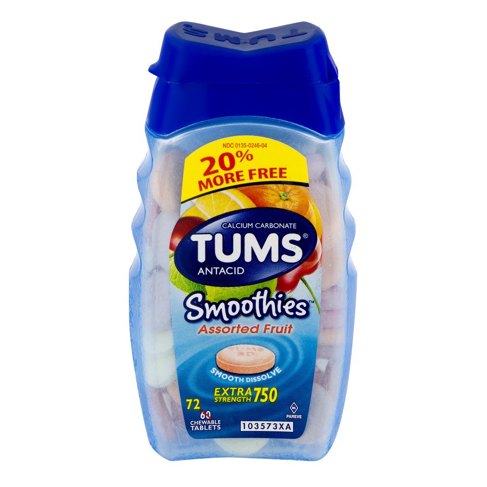 Tums Antacid Smoothies Assorted Fruit, 72.0 CT